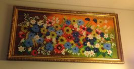 Wiesenblumen Öl auf Leinwand 44 x 84 cm