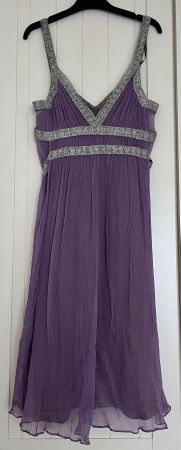 Abito crêpe di seta color lavanda S