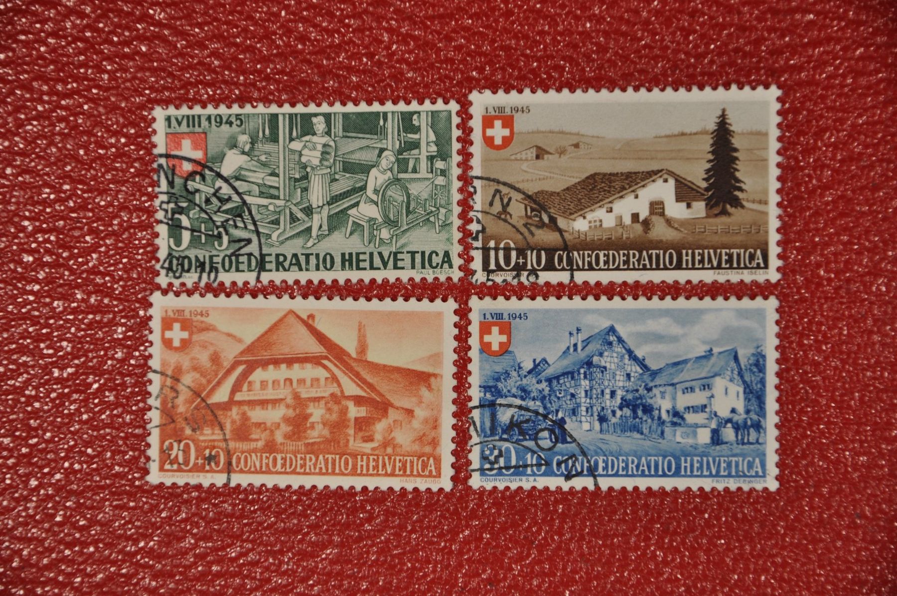 Tutti i francobolli: 1945 Pro Patria B26-B29 gestempelt – Usato da Wolfhalden venduto da Zinauktion