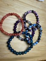 Set von 5 elastischen Edelstein Armbändern NEU