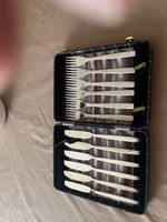Sheffield plated fish knives and firks