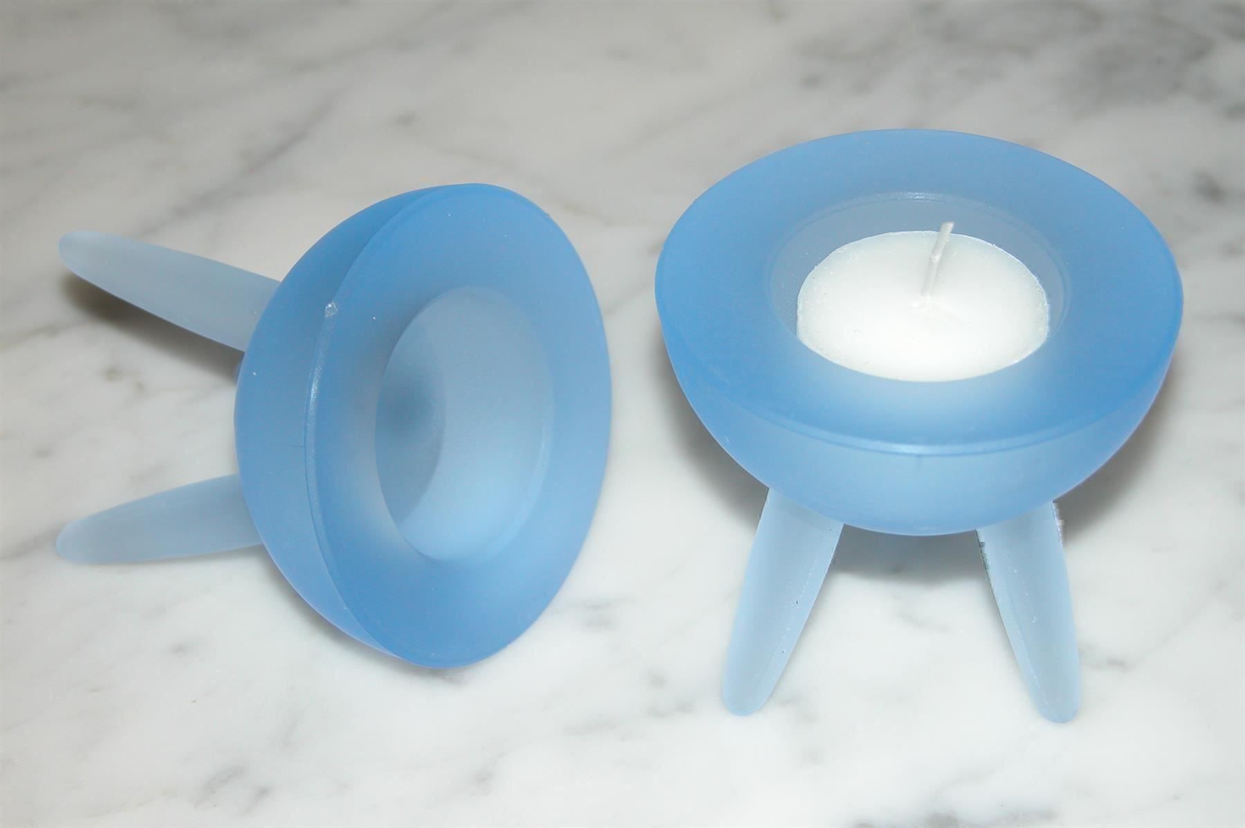 Portacandele: Teelichthalter aus Glas in Hellblau – Usato da Langwiesen venduto da rtWebshop 3