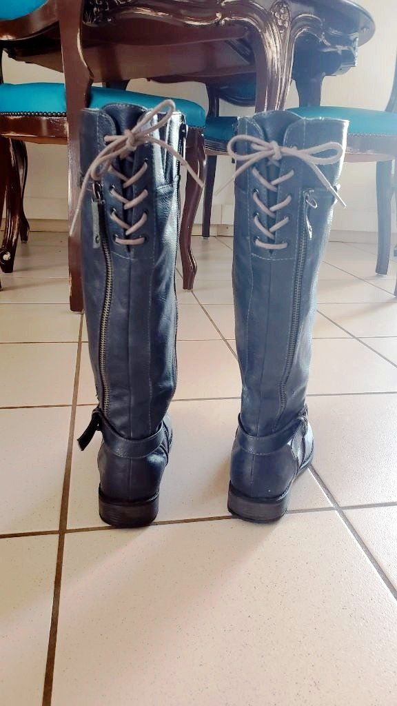 Mustang Scarpe da donna: Mustang Stiefel Damen blau Grösse 37 – Usato da Courtaman venduto da Silb 1