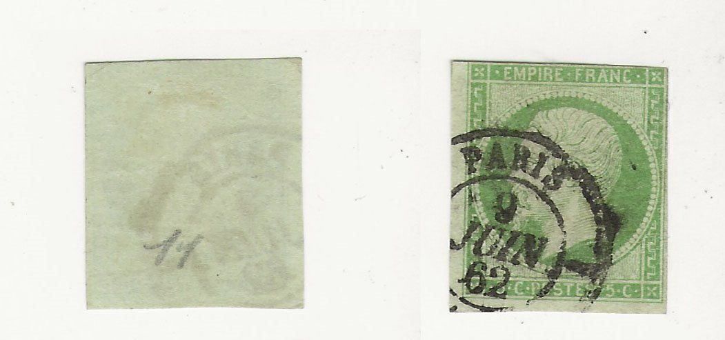 Tutti i francobolli: Napoléon III EMPIRE FRANC vert 5c 1854 – Usato da Sion venduto da PierreP01