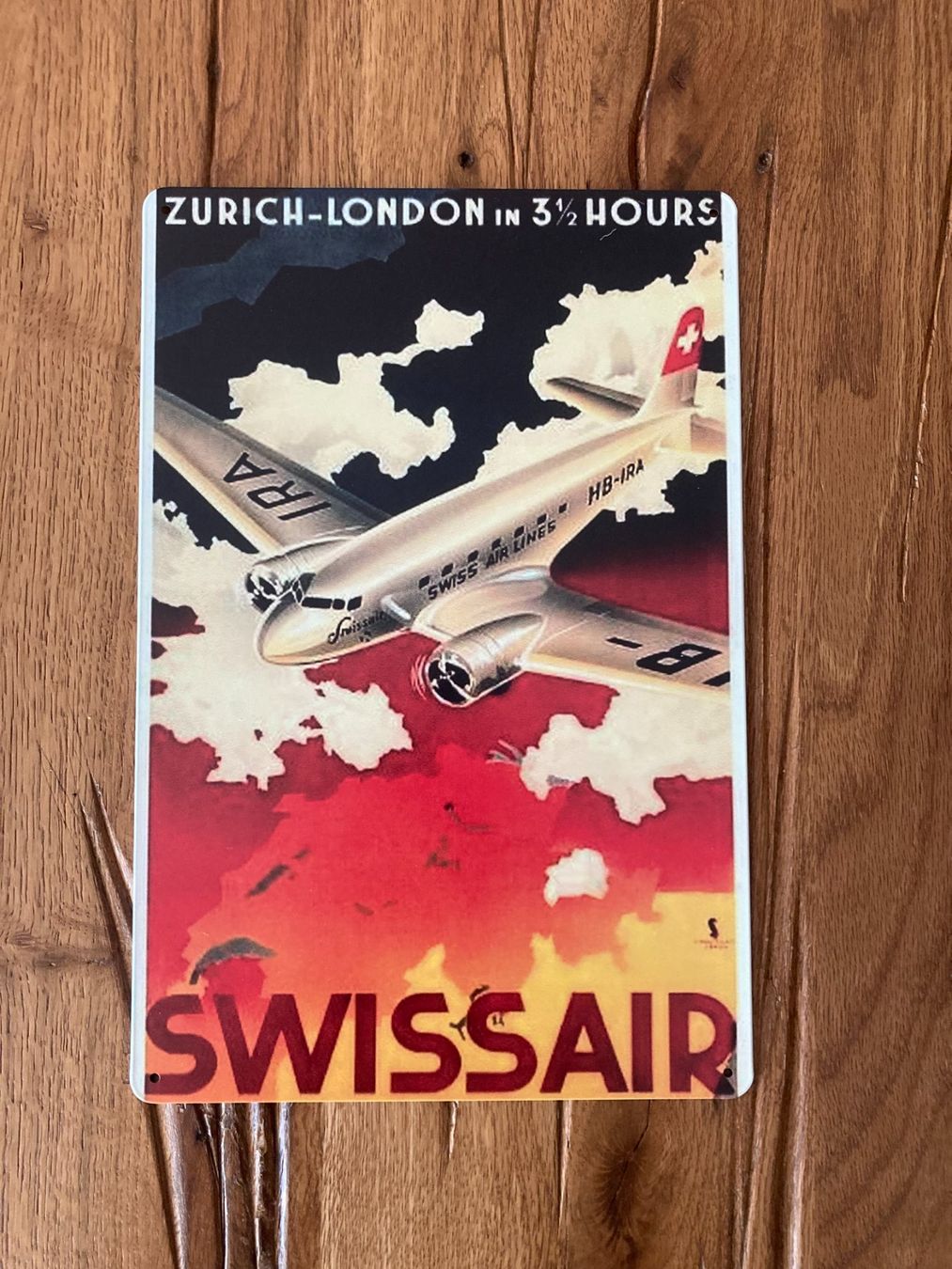 Swissair Insegne: Swissair Retro Schild - neu!!! – Nuovo e nell'imballaggio originale da Bremgarten AG venduto da Eurotiz 1