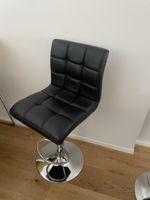 3 Barhocker Kunstleder Schwarz Höhenverstellbar 3 Stk
