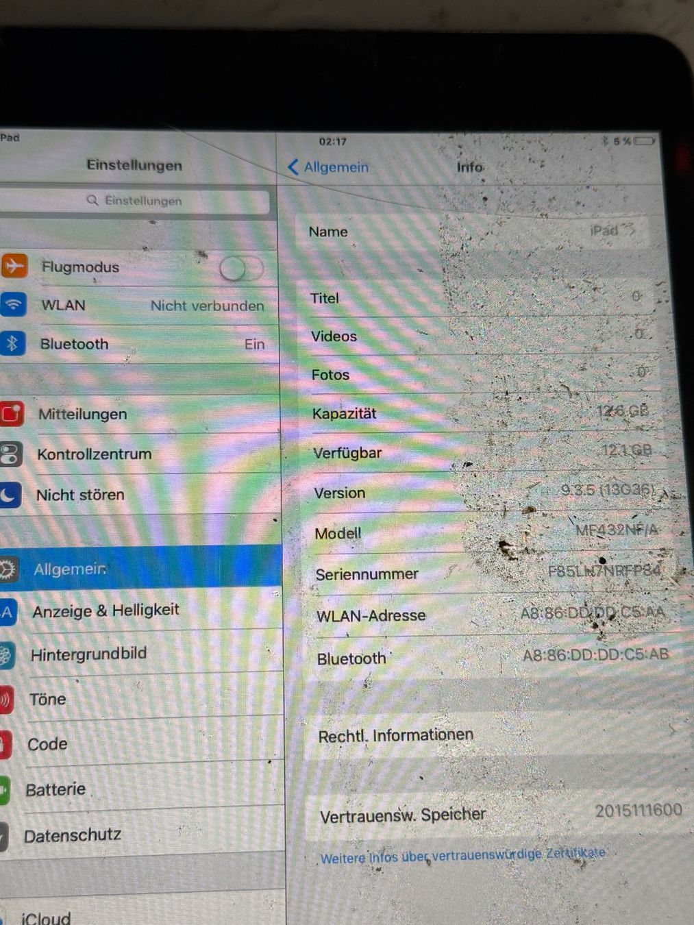 Apple Tablet PC: Ipad mini - A1432 - kein Icloude – Difettoso da Olten venduto da HoYa01 1