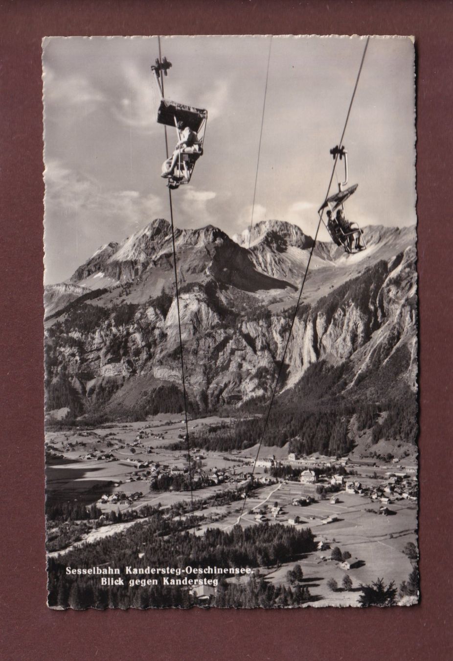 Cartoline postali: Sesselbahn KANDERSTEG-OESCHINENSEE - 1953 – Usato da Pully venduto da nicecards