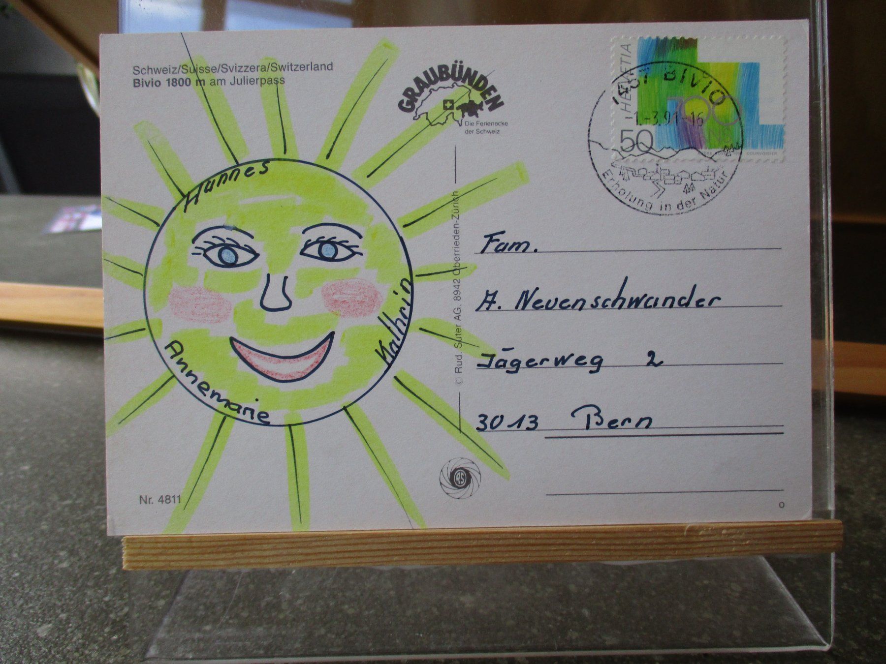 Ansichtskarten: Bivio Julierpass Postkarte  3 – Gebraucht aus Felsberg von sanwill 1
