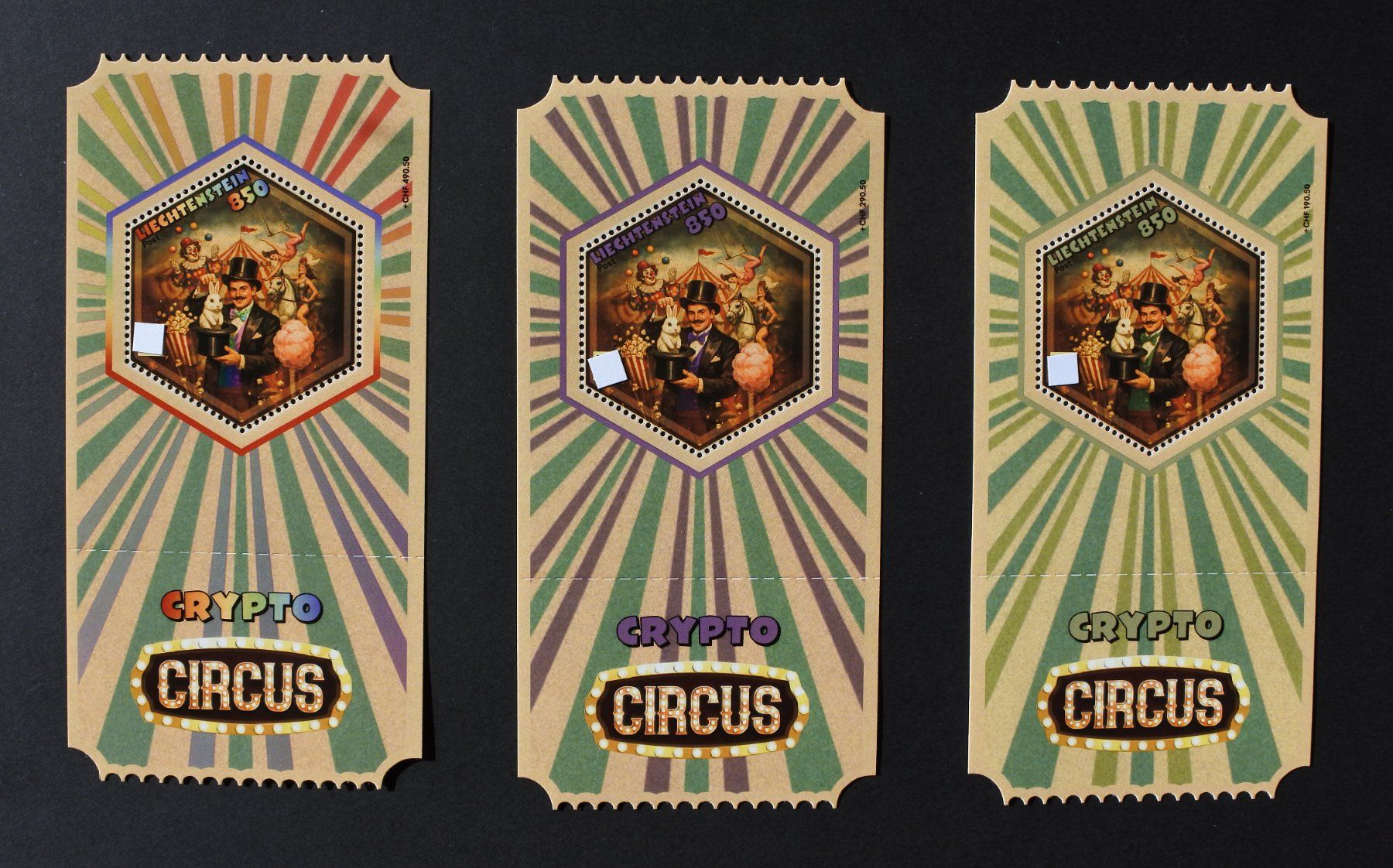 Tutti i francobolli: Crypto Circus, vollständiges Set – Nuovo e nell'imballaggio originale da Lugano venduto da bolliti 1