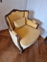 Antiker Sessel mit Samtbezug, Gelb - Top Zustand!