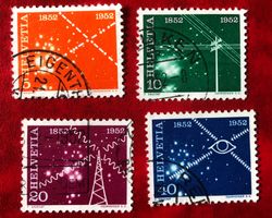 Nr.309/310/311/312 GESTEMPELT 100 Jahre elektrisches Nachric