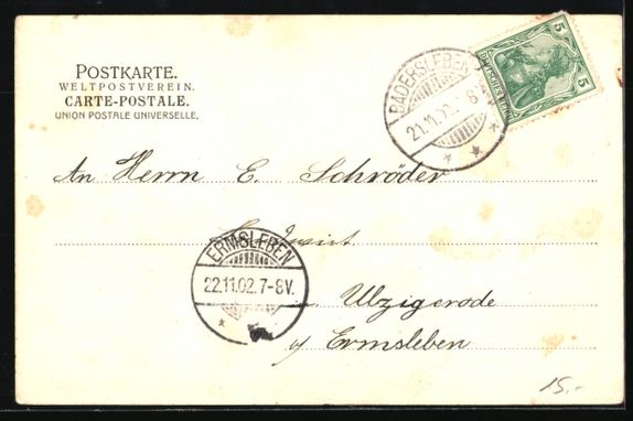 Cartoline postali: Grusskarten-AK Badersleben, Ackerbauschu – Usato da Berlin venduto da bartko-reher 1