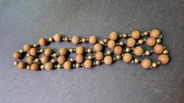 Kette Holzkugeln und Metallperlen 78cm L sehr guter Zustand