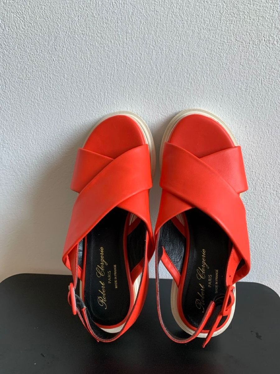 Chaussures femmes: ROBERT CLERGERIE: Exklusive rote Leder-Sandale, 37 – Neuf (Voir description) à Luzern par designluzern