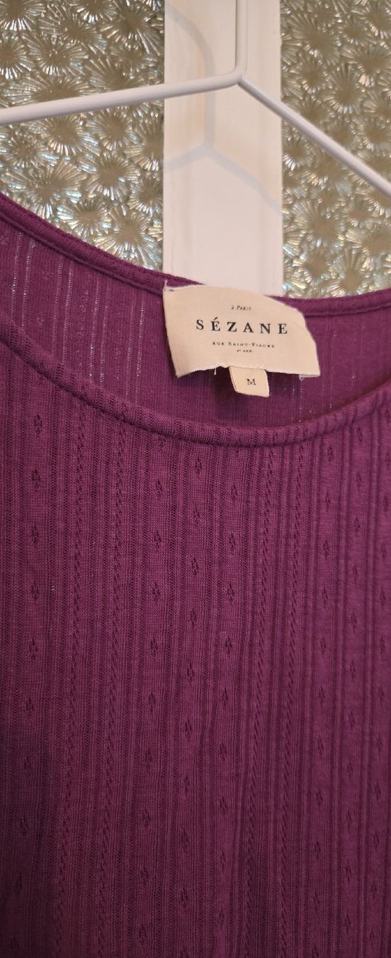 Sezane T-shirt: Sezane Shirt "Cléa" Violett Gr. M – Usato da Basel venduto da 056rm 5