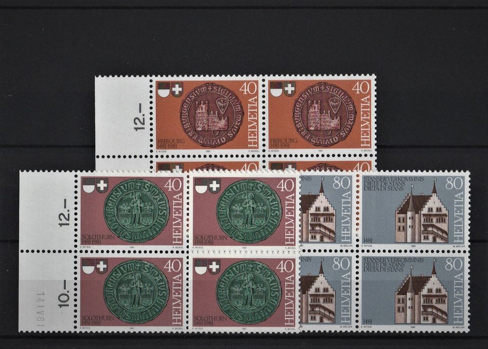 SUISSE 1981 Nos 660 à 662 en blocs de 4 neufs ** Kaufen auf Ricardo