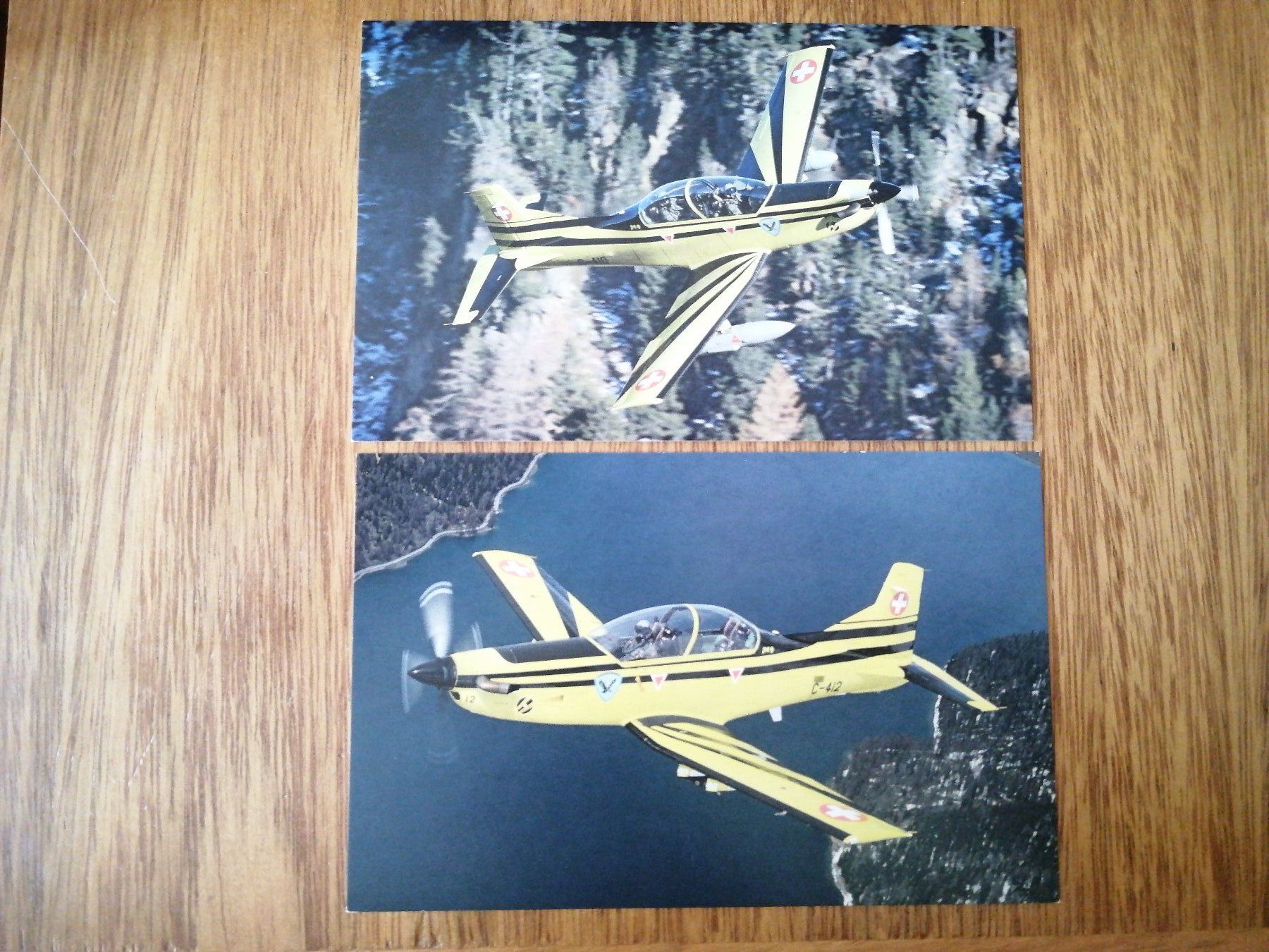 Cartoline postali: 2 x AK Pilatus PC-9 , Schweizer Luftwaffe – Usato da Aesch BL venduto da Opirol
