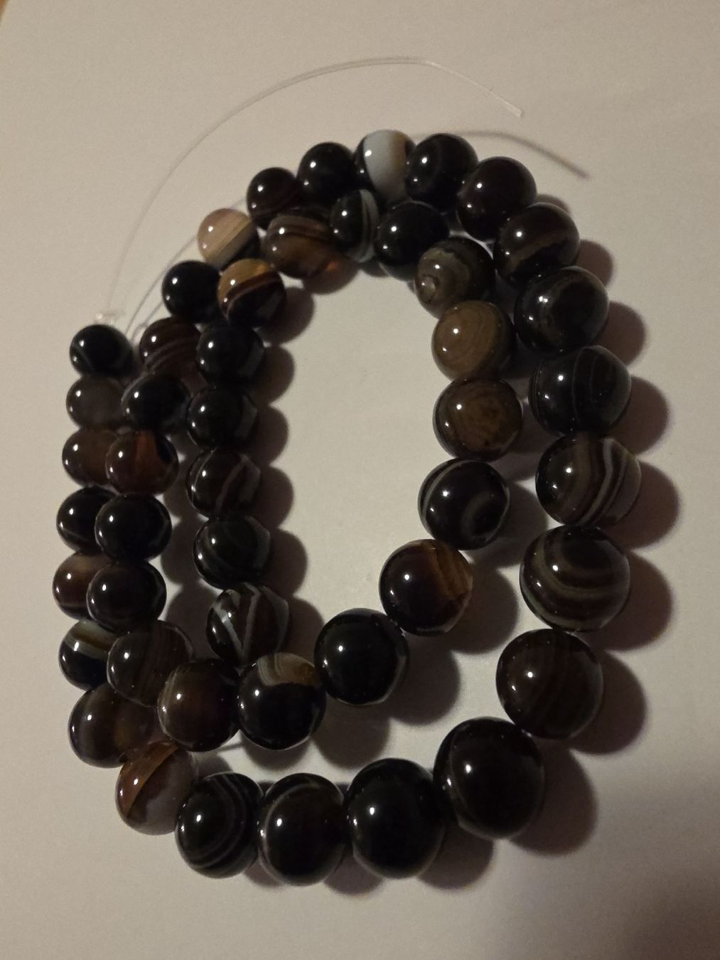 Minerali & Pietre curative: Sardonyx Kaffee Achat 8mm. Strang – Nuovo e nell'imballaggio originale da Menziken venduto da Mirager 1