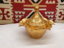 Goldene Bonbonniere, orientalische Schmuckdose, neu