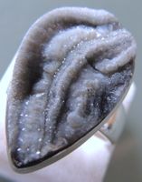 Quarz Desert druzy Silber 925 Fingerring