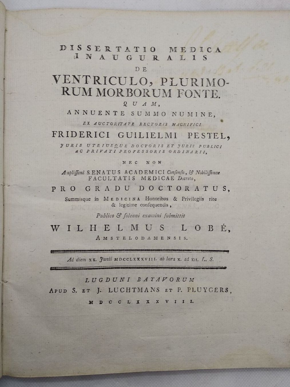 Libri: MEDIZINISCHE DISSERTATION 1788 – Usato da Goldach venduto da Gaip