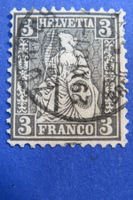 3 Rp.schwarz Sitzende Helvetia Nr.29 - Vollstempel  ZÜRICH