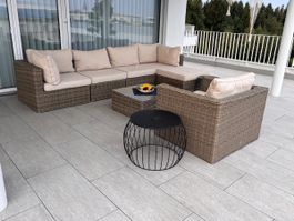 Garten VIP Lounge Set Rattan mit Tisch und Stühlen gebraucht