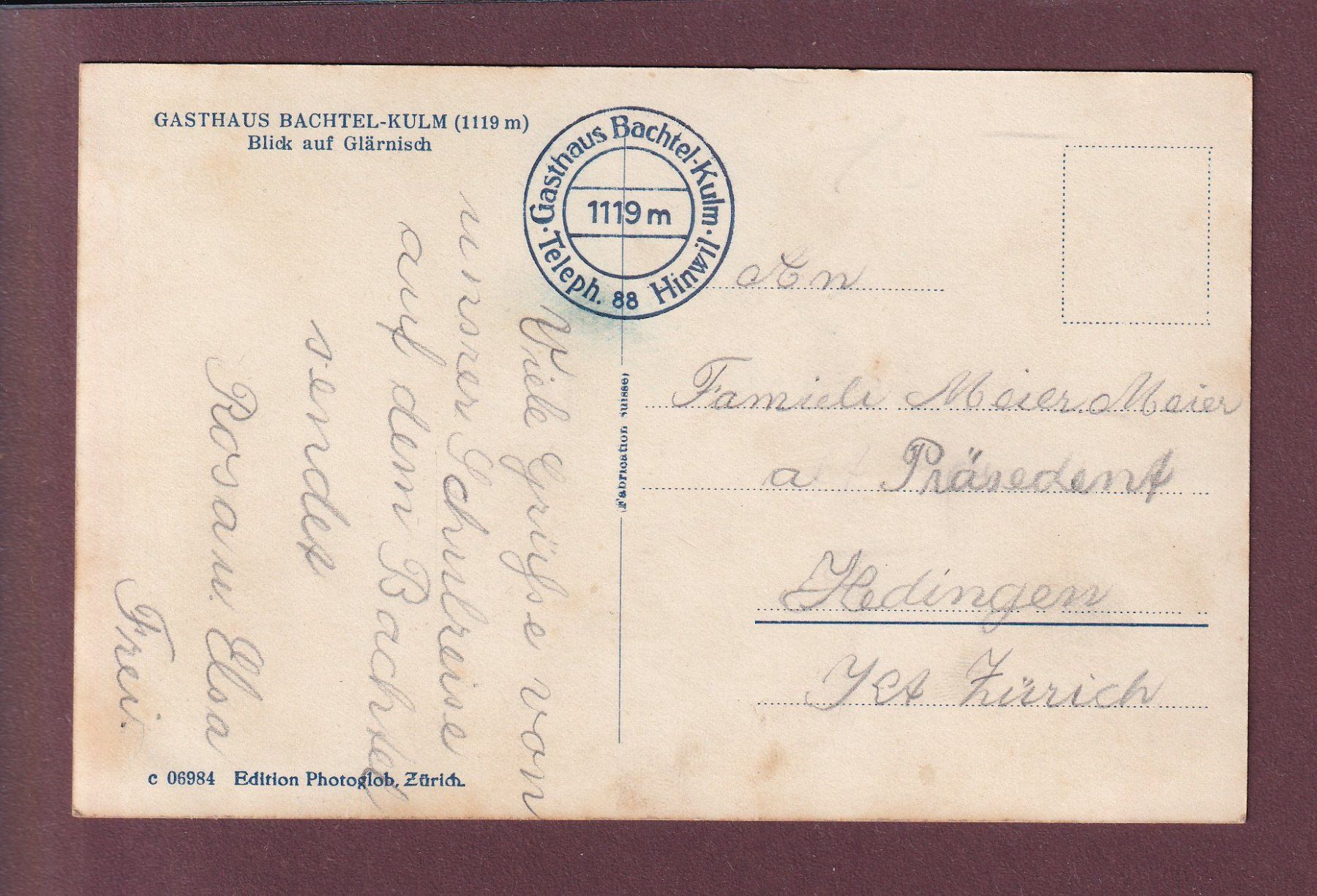 Cartoline postali: Gasthaus BACHTEL-KULM – Usato da Pully venduto da nicecards 1