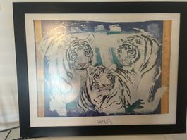 Rolf Knie Bild  90 x 70 (Weisse Tiger)