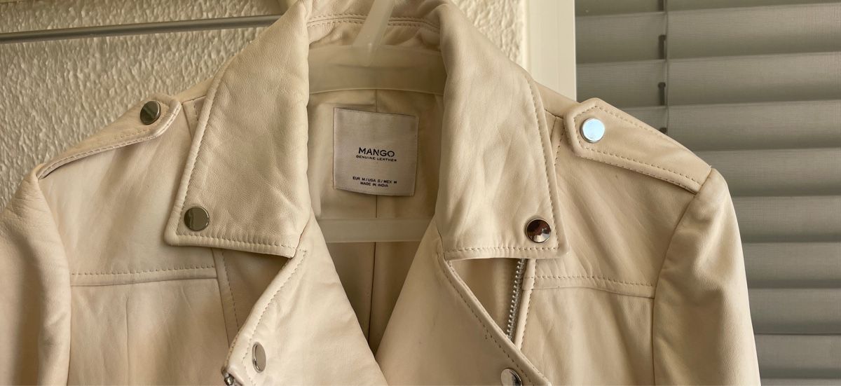 Mango Giacche: White Leather Jacket – Usato da Zuoz venduto da noe_g2f5 2