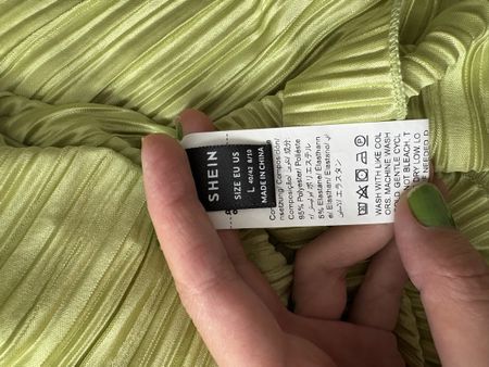 SHEIN Plissee Midikleid in Hellgrün – Gr. L