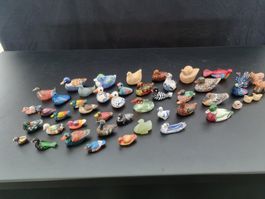 47 x entzückende Miniatur-Enten Sammlung, Glas/Keramik