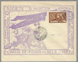 NHORA FLUG 1927, 35 RP.  ILL. BRIEF-GS, 0 LA CHAUX-DE-FONDS