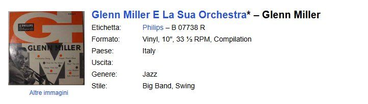 Schallplatten: Glenn Miller E La Sua Orchestra ‎–  Vinyl – Gebraucht aus Pambio Noranco von TREBORLOP 2