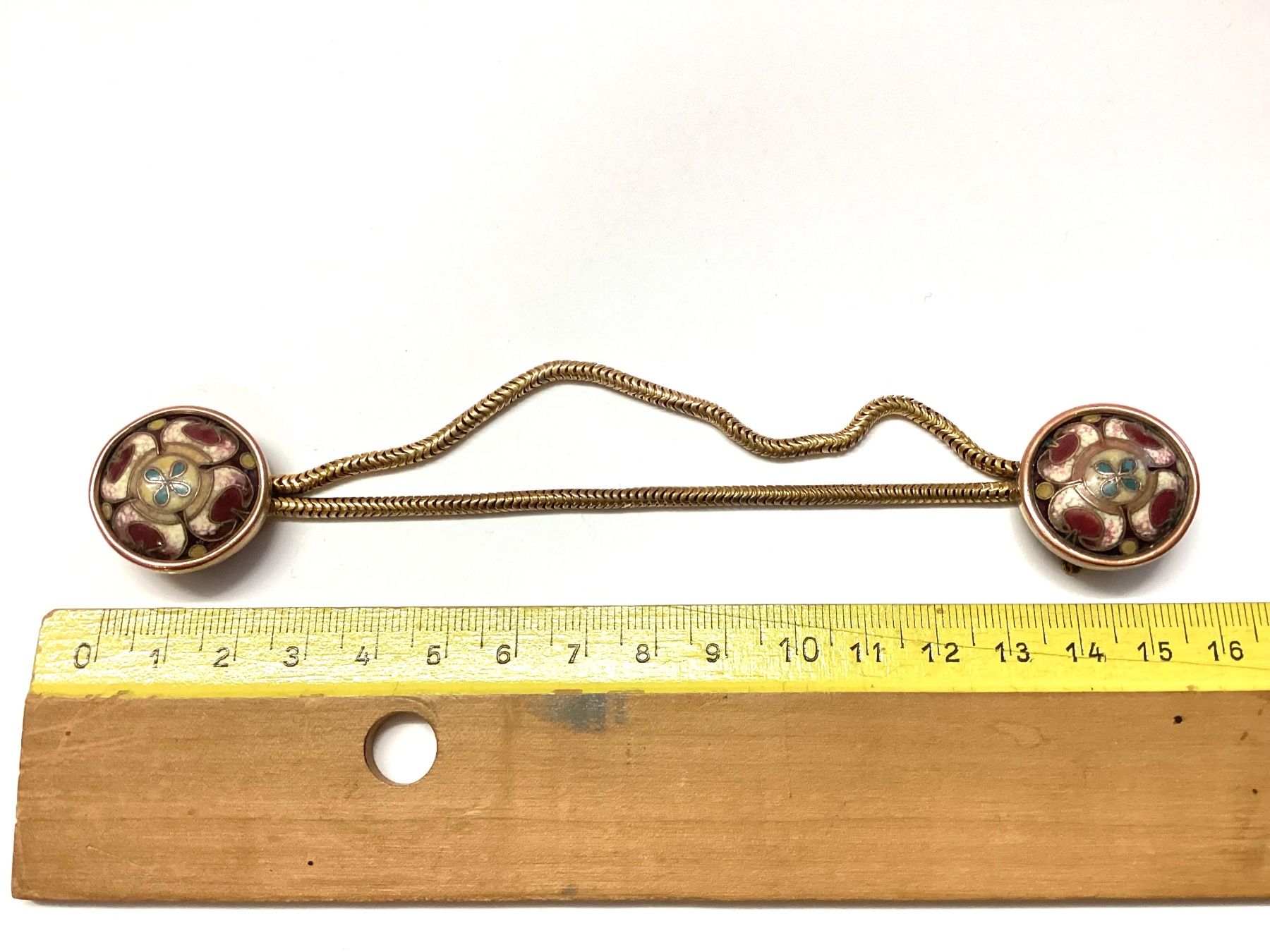 Spille & Fermagli: Alte Doppelbrosche, Cloisonné Emaille, Schlangenkette – Usato da Eglisau venduto da mar_5rn2 2
