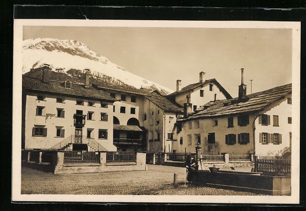 Cartes postales: AK Celerina, Ortspartie mit Tränke – D'occasion à Berlin par bartko-reher