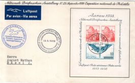 NAT. BRIEFMARKENAUSSTELLUNG AARAU 23.9.1938 BLOCK W11 - FP12