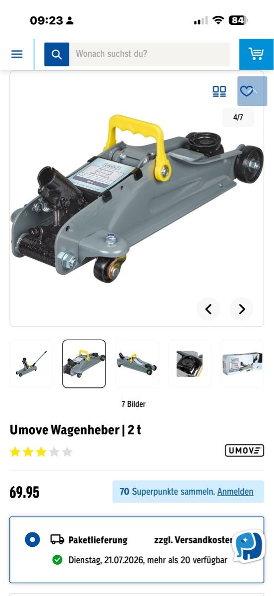 Tous les outils: Auto Wagenheber 2t – D'occasion à Münchringen par saane77 5