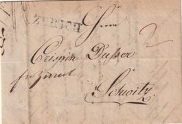 Faltbrief Zürich 1827