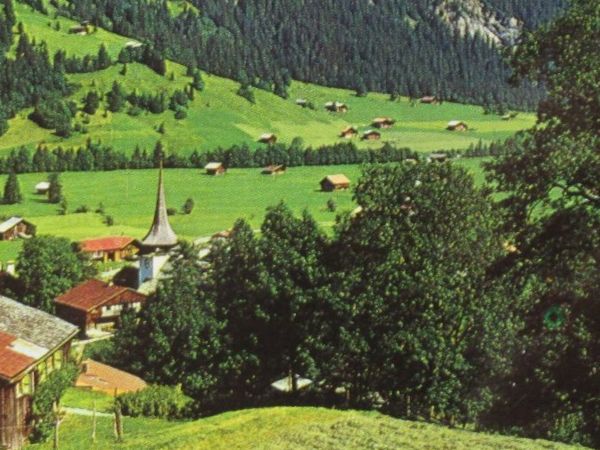 Ansichtskarten: Gsteig , Kirche 1975 – Gebraucht aus Grenchen von Bluemchen1900