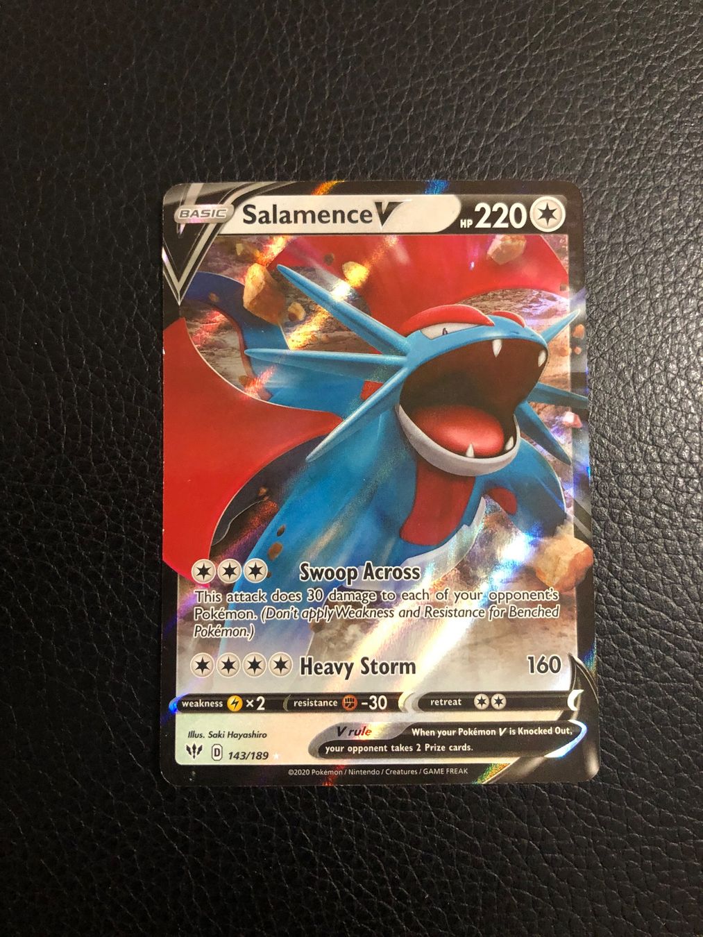 Pokémon Sammelbilder & Trading cards: Darkness Ablaze Salamence V 143/189 Ab 1 – Gebraucht aus Paradiso von Pkmn10