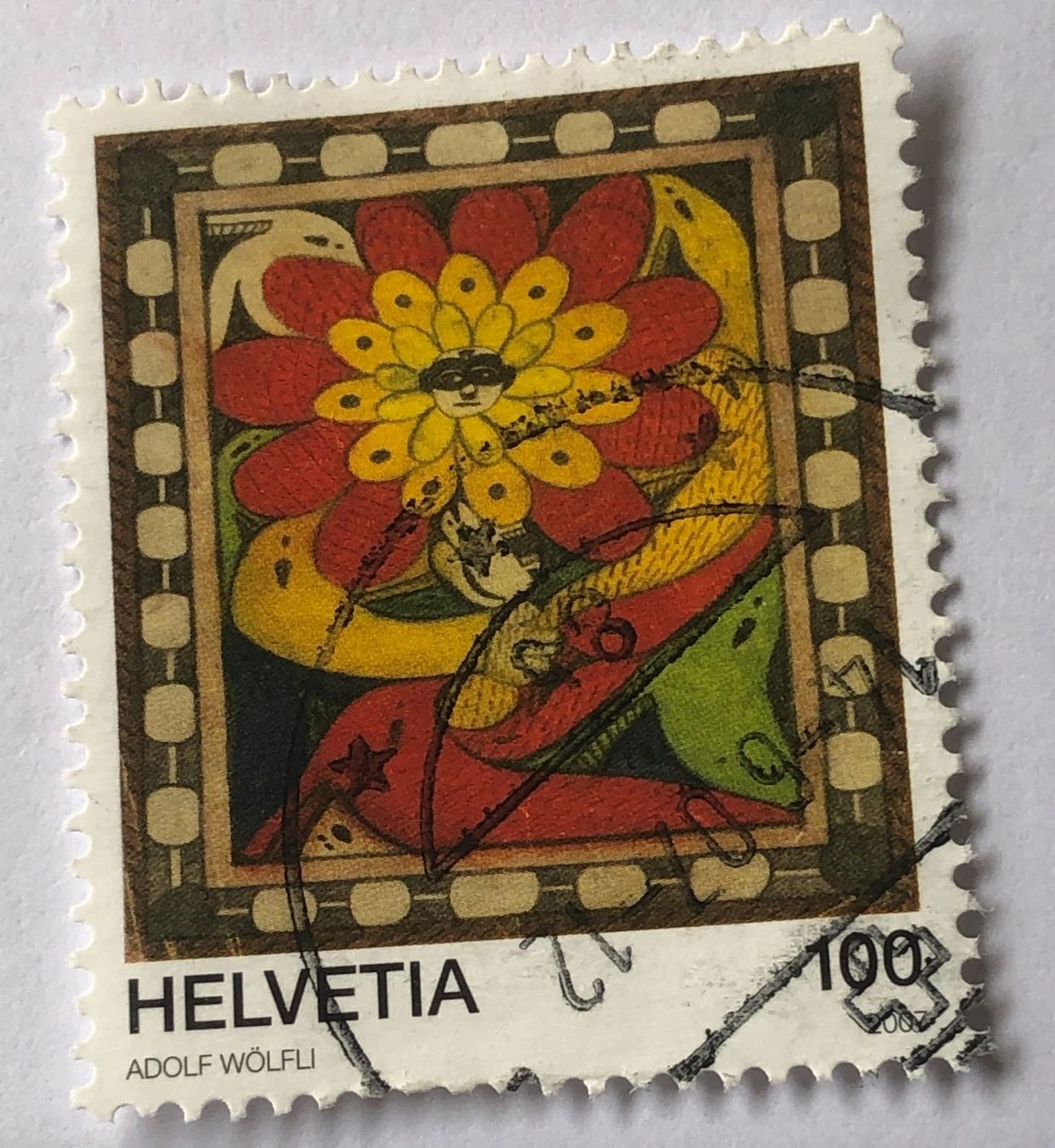 Tutti i francobolli: Nr. 1233 Adolf Wölfli GESTEMPELT 2007    – Usato da Aarau venduto da Billa007