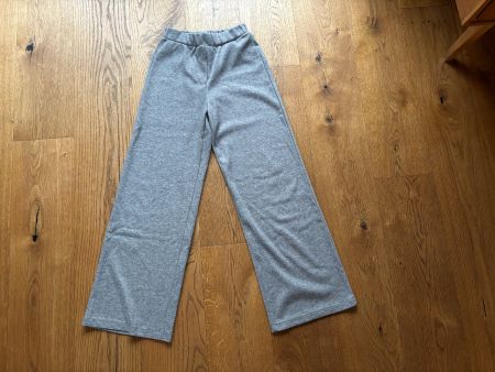 Wide Leg Stoff Hose, S, grau