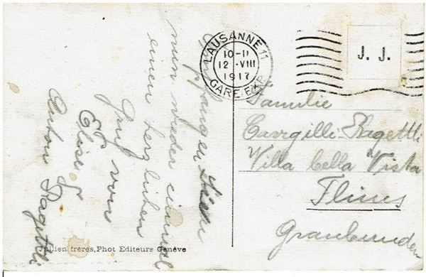 Cartoline postali: Lausanne - Tribunal fédéral, 1917 – Usato da Flims - Dorf venduto da Stagediver 1