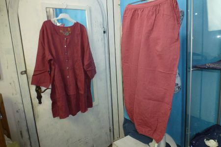 2 TEILER GUDRUN SJÖDEN LÄSSIGE HOSE LONGBLUSE NEU LEINEN