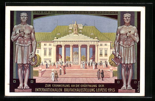 Cancelleria postale: Leipzig, Intern. Baufachausstellung 1913 – Usato da Berlin venduto da bartko-reher