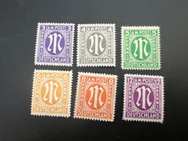 D.Post  1945 BiZone  MiNr. 10-15 *   (5276)