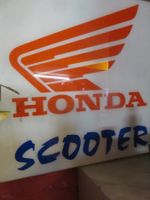 Leuchtreklame 🤩 Kunsstoff Glas Honda Scooter 79x79 cm