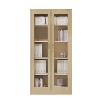 Aufbewahrungsschrank + Glasvitrine Aktenschrank - Beige